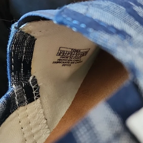 TOMS Cosmic Wonder Kurumekekasuri blue men's canvas shoes-8.5 - Picture 8 of 10